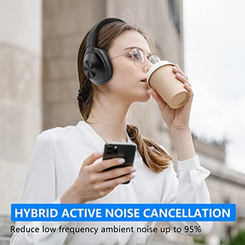 Srhythm NC85 Dinâmico Híbrido Híbrido Cancelando fones de ouvido sem fio Bluetooth sobre o ouvido com som HD, carga