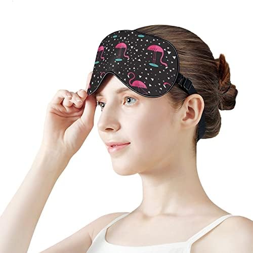 Geometria flamingo máscara de olho impressa no sono tampa de olhos macios com cinta ajustável Eyeshade de viagem para