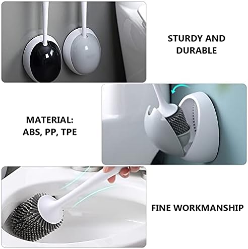 Escova de cabilock limpador pincel cinza e suporte de vaso sanitário e suporte plástico tigela de tanque de tanque de tigela de banheiro tigela de limpeza de limpeza de banheiro para banheiros ferramenta de limpeza de pincel de banheiro ferramenta