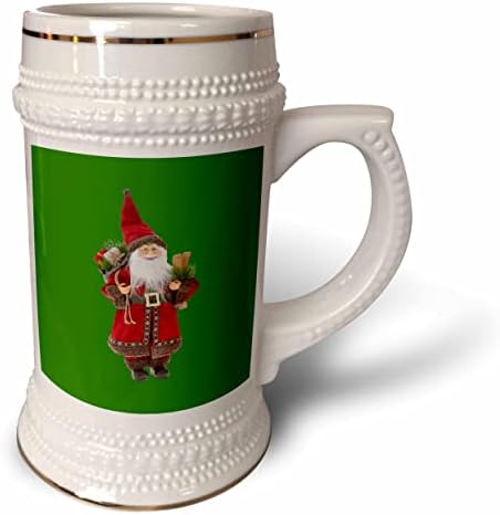 3drose european estilo Papai Noel carregando presentes e esquis - 22oz de caneca de Stein