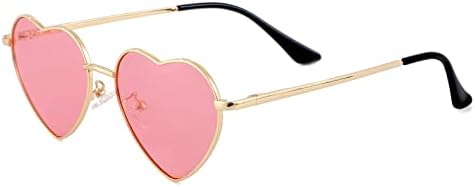 Óculos de sol do coração polarizado eylrim para mulheres, moldura de metal fofo, óculos de amor UV Protection