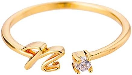 2023 Novo strass personalizado de ouro 26 Anel inicial de jóias iniciais de jóias de jóias de jóias