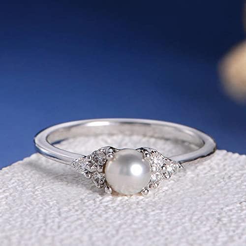 2023 New Women Pearl Diamond Incrusted Ring Ring Ring Ring Ring 1
