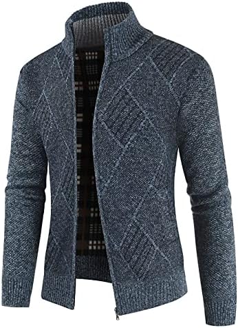 Jaquetas para homens casuais outono de inverno zíper suéter stand colar cardigan tops sweeaters blush jackets