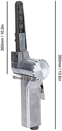 Lixadeira de correia de ar, 10 mm de aço inoxidável mini lixadeira de correia, ferramenta manual de moagem de 360 ​​° com 60