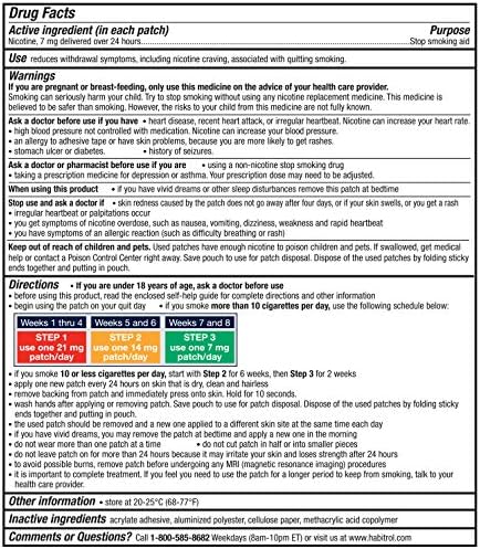 Patch do sistema transdérmico de nicotina Habitrol | Pare de fumar ajuda | Etapa 3 | 14 patches | | A embalagem pode