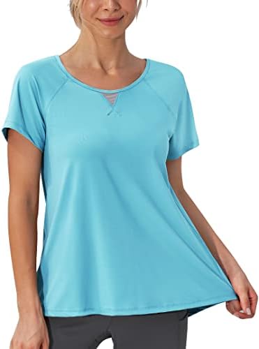 Iuga aberta camisetas de treino para mulheres tops de verão de manga curta atlética de ioga de ioga solta roupas respiráveis