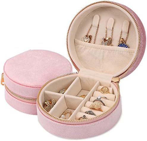 Caixa de jóias de veludo Dajasan, caixa de jóias de pequenas viagens, caixa de organizador de jóias portáteis de viagem
