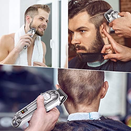 Surker masculino Clippers Cordless Hair Trimmer Kit de corte de cabelo profissional para homens Recarregável LED display