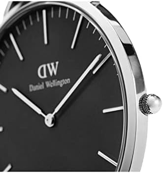 Daniel Wellington Classic Sheffield Watch, banda de couro preto italiano