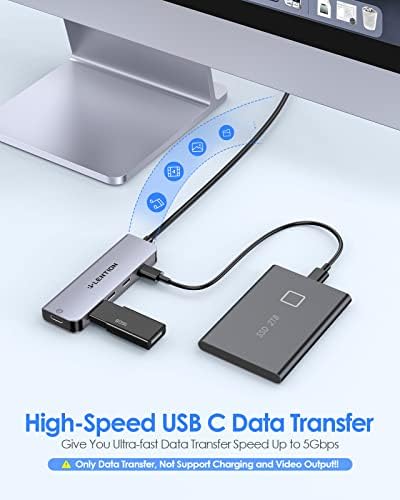 LONTEÇÃO USB C HUB, ADAPTADOR MULTIMENTO DE CUVO DE LONGO DE 2 pés de comprimento C Cubrão multitor, Splitter USB C, Hub USBC,