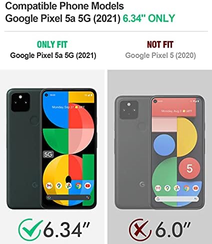 Caso da série Poetic Revolution para Google Pixel 5A 5G, cobertura protetora à prova de choque dupla de corpo inteiro, protetor