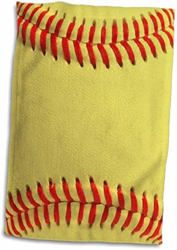 3drose - InspirationzStore Sports - Softball Close -Up Photography Print - Bola amarela e vermelha para fãs de esportes esportivos jogadores de equipe - toalhas