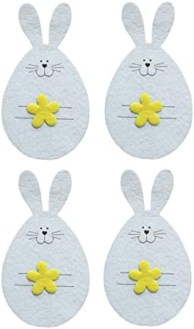 Conjuntos 4 set grudy Rabbit Flower Colors Fork Fork Trez para os carregadores de tabela de tabela de tabela de tabela de bunny e