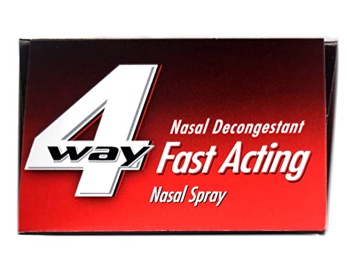 Spray nasal de descongestionante nasal de 4 vias, atuação rápida, 1 fl oz