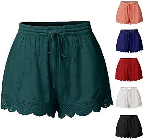 Moda Women Lace Plus Size Size Shorts Amarra de Yoga Sport Pants Leggings calças curtas shorts jeans curtos para mulheres