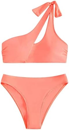 Biquíni esportivo de um ombro feminino Conjunto de cintura alta Corte de maiô de maiô Top Tankini Tankini Swimwear