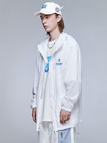 Jaquetas oshho para mulheres - homens letra graphicstring jacket de quebra -vento com capuz