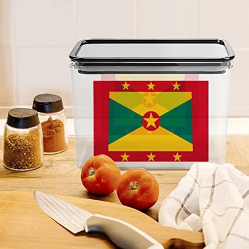 Caixa de armazenamento de bandeira Granada Caixas de recipientes de organizador de alimentos plásticos com tampa para