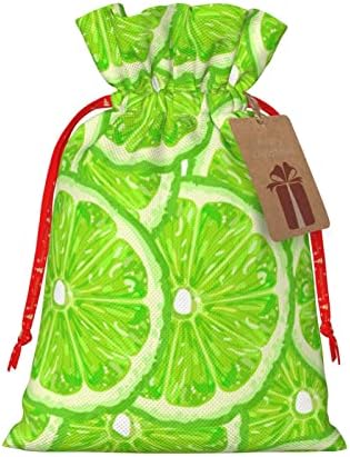 Sacos de presente de traço de natal, lime-verde-padrão apresenta sacos de embrulho de sacos de embrulho de presentes de natal, bolsas médias