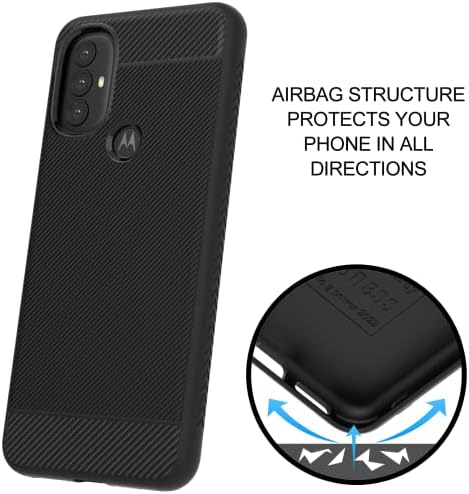 Caso de Huness para Moto G Pure Case/Moto G Power 2022 Caixa + Protetor de Protetor de Vidro temperado Resistente a arranhões e Airbag -Absorção de choques Caixa de telefone - preto