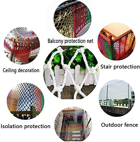 HappLignly Balcony Protective Net, Redação de segurança infantil, rede de pássaros, rede de pegada da escada de janela de gato, rede de decoração de jardim, rede líquida de carga líquida de nylon Tamanho da rede: 4mm 12 cm de rede (tamanho: 2