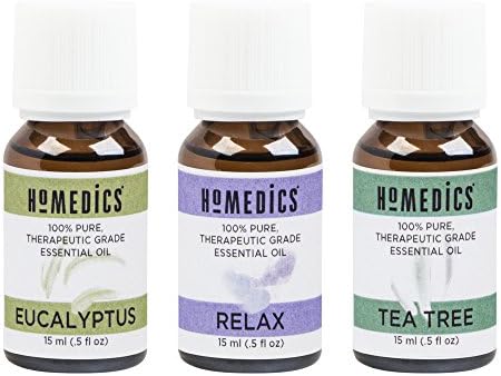 Homedics Essential Oil Confirt, elevação e energizar com limão citrol, hortelã -pimenta Menthe Poivree e energizar