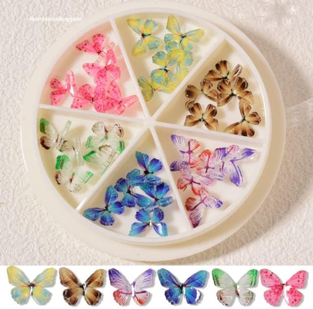 30pcs 3d acrílico Butterfly unha encantos de cristal diy strass de cristal