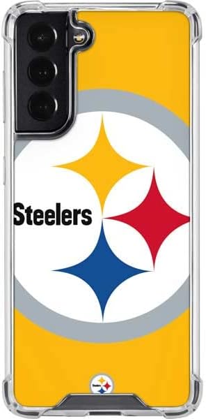 Skinit Clear Phone Case Compatível com Samsung Galaxy S22 - Licenciado oficialmente NFL Pittsburgh Steelers Grande design