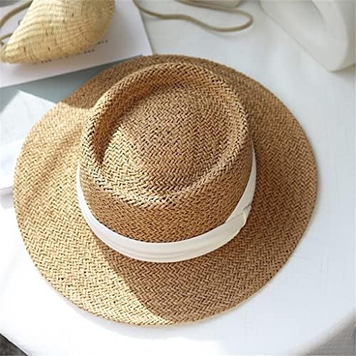 Zsedp senhoras feitas à mão Hapsa natural Chapéu de praia de verão para homens homens Cap côncavo Celas Proteção plana viseira Sun