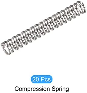 Metallixity Compression Springs 20pcs, 304 Extensão de aço inoxidável Mola - Para reparos domésticos da loja, projetos de bricolage,