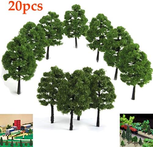 Supplimentos de diorama de Sewacc 20pcs Modelo árvores 9cm mini -diorama árvores miniaturas cenários de ferrovias