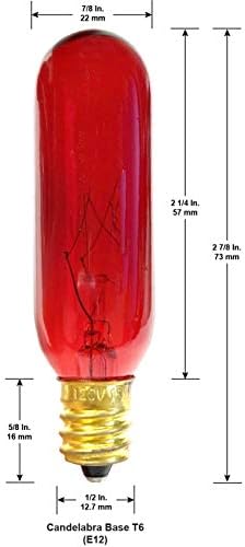 Lâmpada tubular vermelha transparente da Artcraft nacional é 15 watts