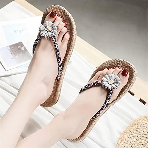 Sandálias de cunha wzpimt Mulheres de alto aumento de sandálias de plataforma verão elegante com suporte de arco Flip Flip Wedge