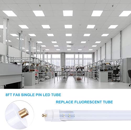 LIGHEATT T8 T10 T12 Bulbos de Tubo LED de 8 pés, 65W 7800lm, 6000k, pino único FA8 Substituição de LED para tubo fluorescente,
