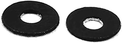 X-Dree M1.6 x 4mm x 0,3mm lavadoras de metal planas espaçadoras fixadoras preto 100pcs (m1,6 x 4 mm x 0,3 mm ARANDELAS PLANAS