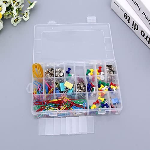 Jóias de unhas de cabilock 24 com organizador plástico branco pequena caixa de armazenamento grades envelhecidos peças de unhas