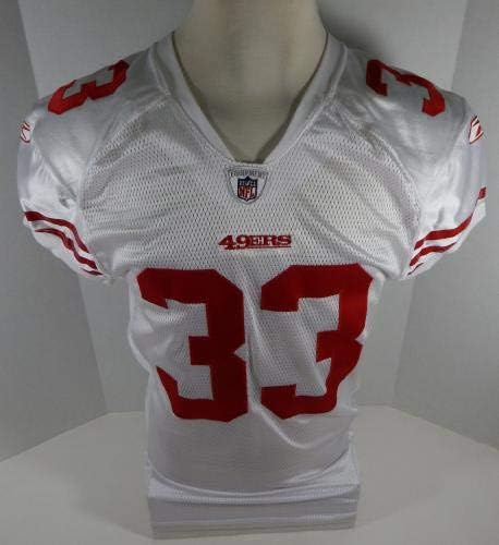 2010 San Francisco 49ers 33 Jogo emitiu White Jersey DP06185 - Jerseys de Jerseys usados ​​na NFL não assinada