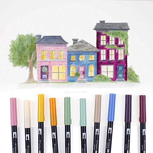 Tombow Dual Brush Pen Cottage Marker, 10 peças