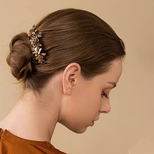 2 pacote de strass pérola flor de cabelo retrô barretas elegantes pinos de cabelo vintage