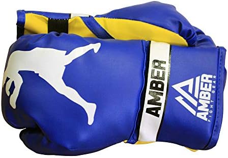 Amber Fight Gear Junior Boxing luvas, luvas de 6 onças para crianças de 3 a 6 anos para MMA Muay Thai Kickboxing e Bacha de