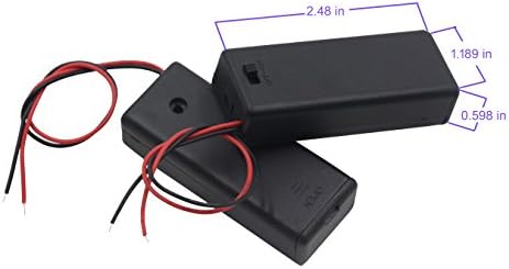Lampvpath 5pcs 2 Aaa Battery Porta com interruptor, 2x 1,5V AAA Battery Tolder com cabos de fio e interruptor liga/desliga