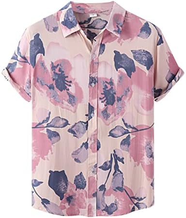 Camisas de vestido de verão para homens de moda casual de homens top havaí havaí camiseta bonita camisa curta malha curta