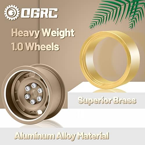 Ogrc 1.0 Rodas de beadlock 3mm Boscas de roda de prato de profundidade 32g rodas pesadas de rastreador com anéis de roda de latão