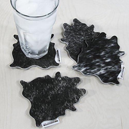 Brindle Cowhide Coasters com forro protetor - conjunto de 4