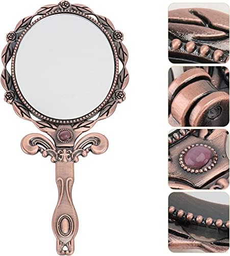 LQBYWL Mirror emoldurado, decoração da sala da uni, espelho redondo, espelho de mão vintage, espelho de espelho de