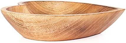 Tigela em forma de coração de 10 Witnystore de 10 - tigela funcional e colecionável - tigela de madeira artesanal para servir as nozes de doces sobremesas ou presente de decoração de sotaque para qualquer ocasião - 10 marrom