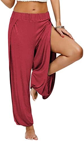 calça de harém feminina Fitglâmeras de aranha de praia calças de ioga de ioga maiús