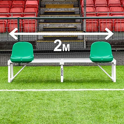 Bancos de distanciamento social da Forza [assentos de 2M de gap] | Substitutos Bench for Soccer Games | Distância Social Subs Bench Football | Bancos de alumínio premium para futebol
