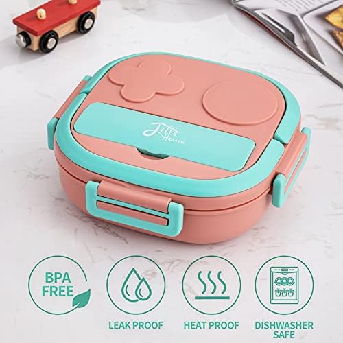 Lille Home 18oz de aço inoxidável à prova de vazamento de 3 compartimentos Bento lancheira/porção Controle de alimentos